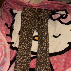 Cheetah Flarred Fold Over Leggings